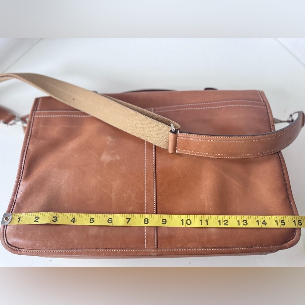 Vintage 90s Y2K COACH F70101 Tan Leather Briefcase Messenger Bag - Picture 16 of 16